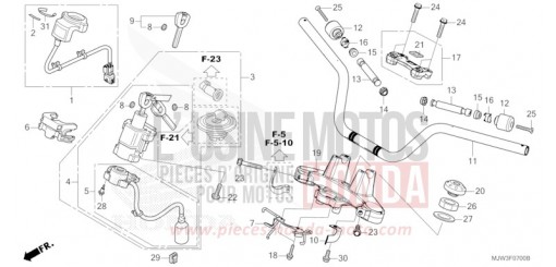 ROHRGRIFF/OBERE BRUECKE CB500XAG de 2016